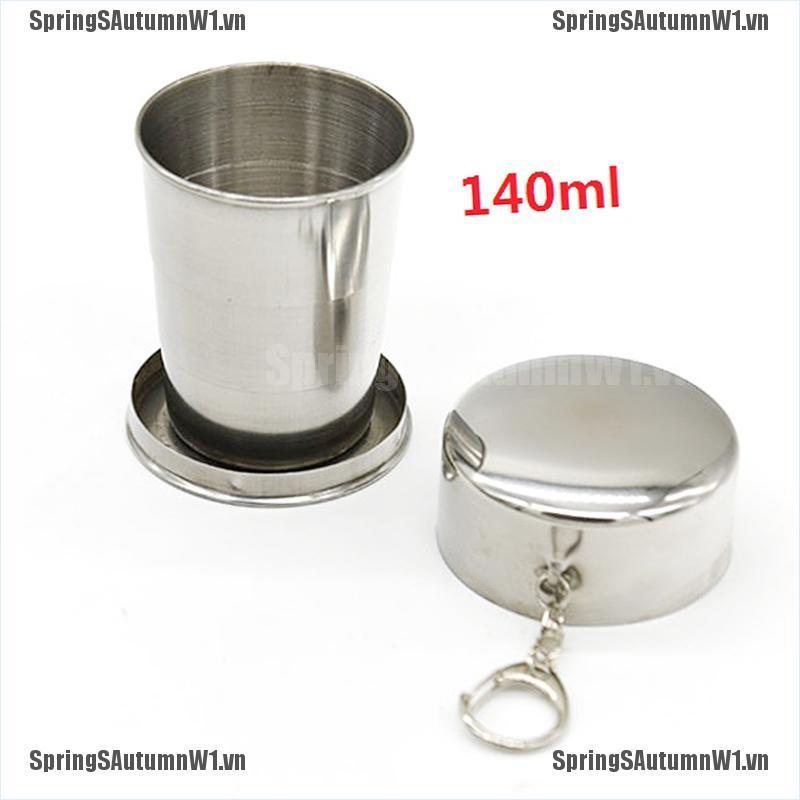 (Hàng Mới Về) Cốc Inox Gấp Gọn 140ml Tiện Dụng Cho Các Hoạt Động Ngoài Trời