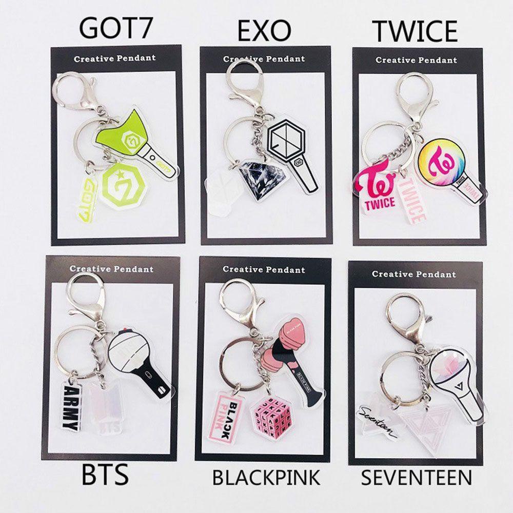 Móc Khóa Acrylic Họa Tiết Nhóm Nhạc TWICE BT21 BTS GOT7 BLACKPINK EXO KPOP