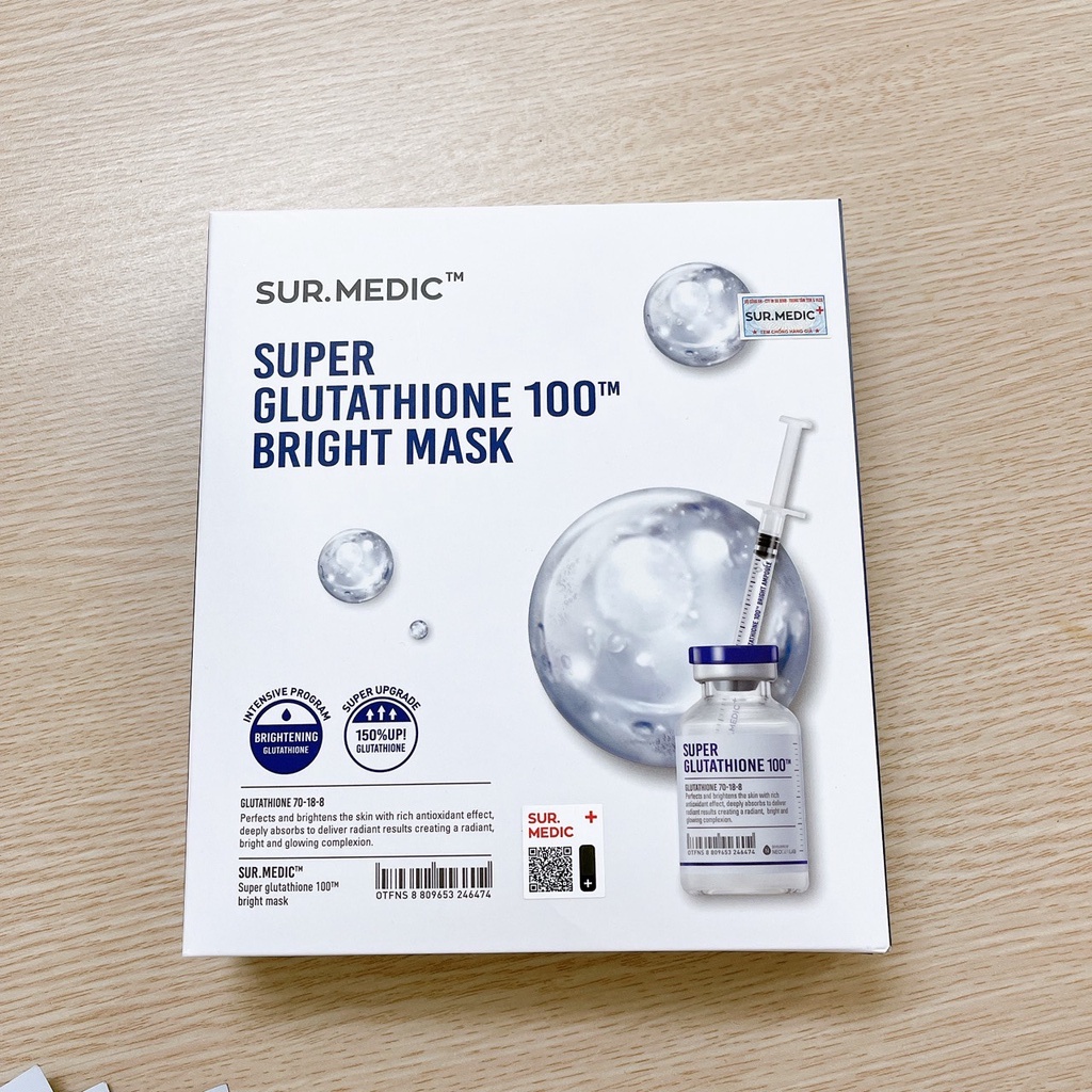 Mặt Nạ Dưỡng Trắng Da Glutathione SurMedic Mặt Nạ Cấp Ẩm Giảm Thâm Nám Đều Màu Da, Thẩm Thấu Nhanh Không Để Lại Dầu Nhờn | BigBuy360 - bigbuy360.vn