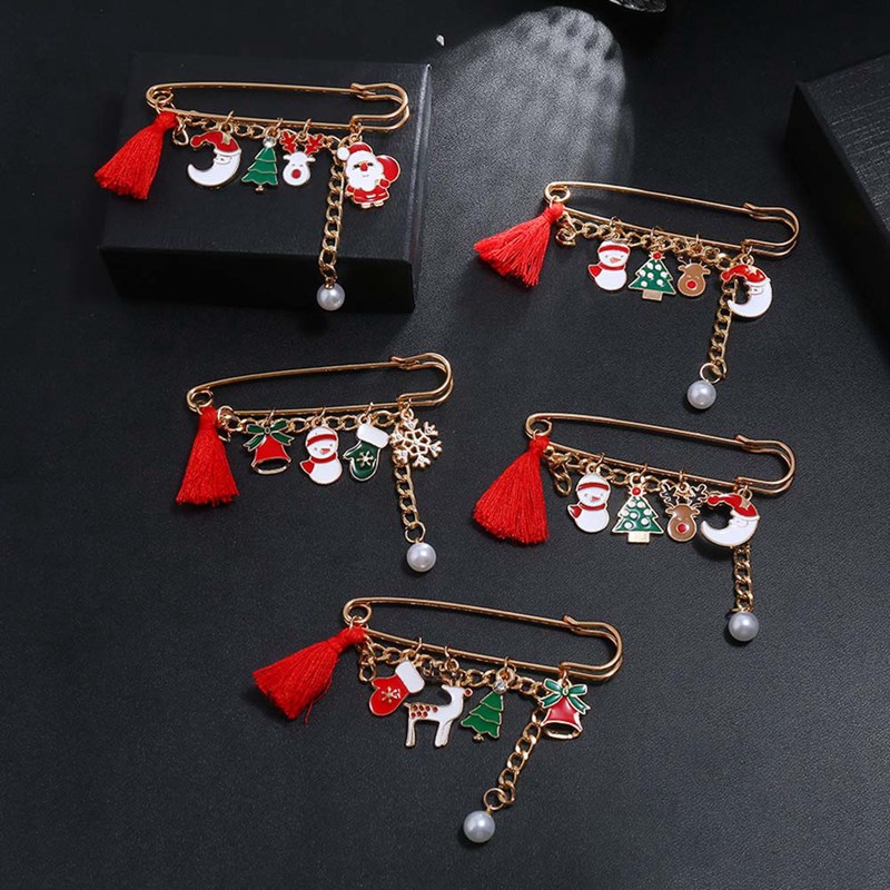 Red Christmas Love Heart Wreath Breast Pin Brooches Lovely Gift Brooch US