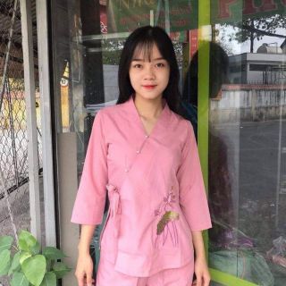 Bộ quần áo nữ phật tử __ Đồ lam đi chùa Kate