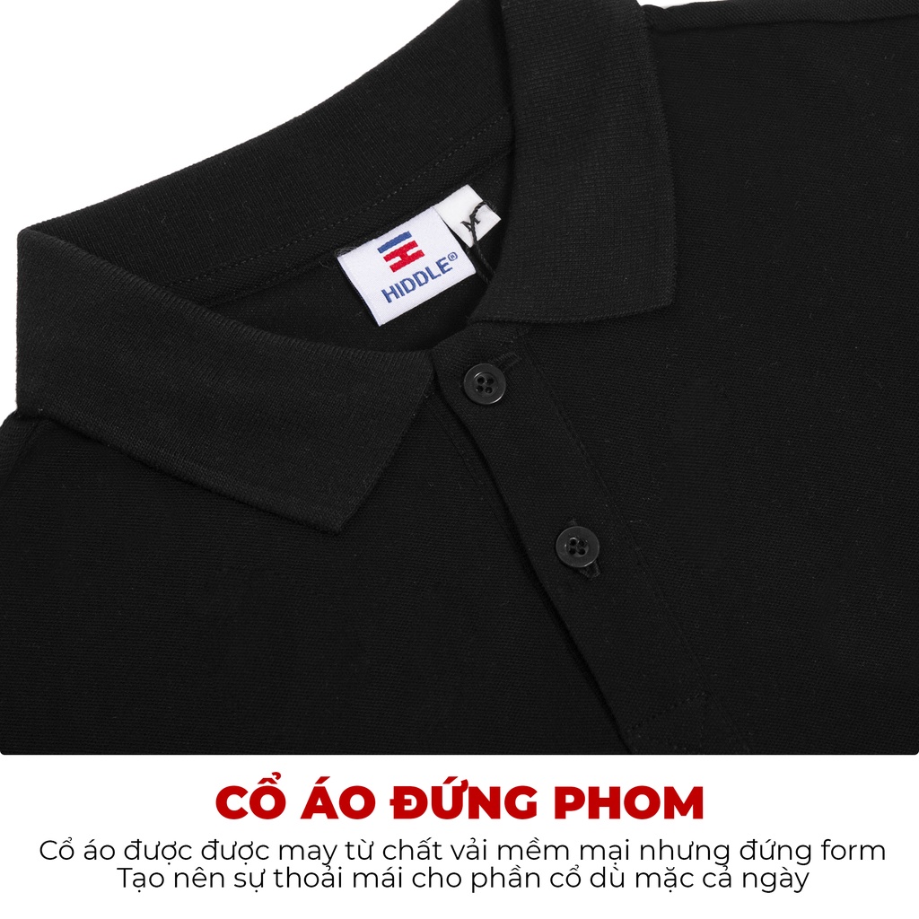 Áo polo nam cao cấp vải cá sấu cotton co giãn phối kẻ sọc Hiddle | H7-T1