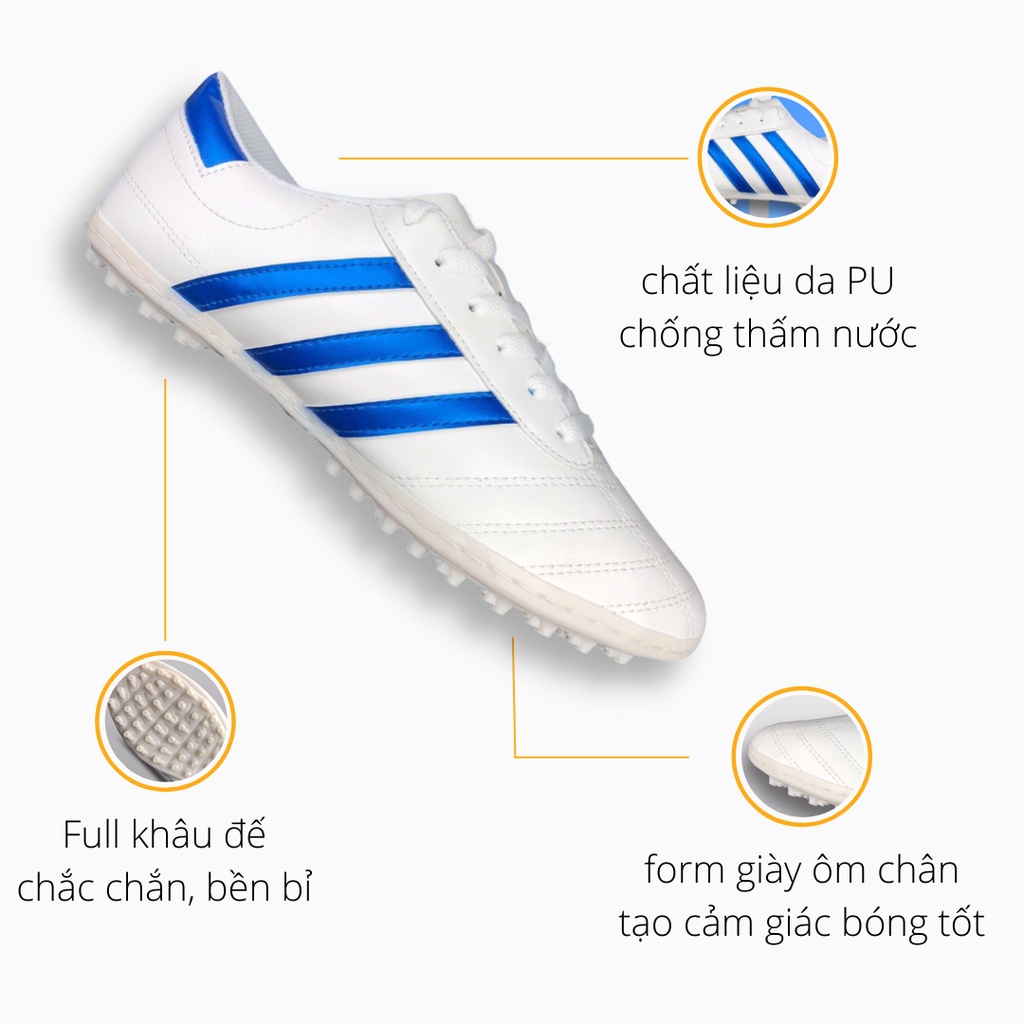 Giày đá bóng, giày đá banh ba sọc chính hãng WIKA khâu full đế dành cho dân phủi TN041