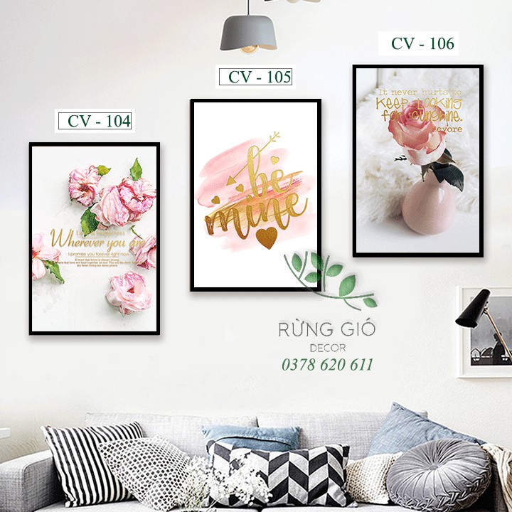 Khung tranh canvas hình hoa hiện đại cỡ 30x45 ( tranh kèm khung y hình ), Giá bán 1 tranh | BigBuy360 - bigbuy360.vn