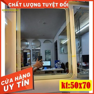 gương cảm ứng thông minh tính năng phá sương đồng hồ nhiệt độ kích thước 50x70 cm guonghoangkim - mirror
