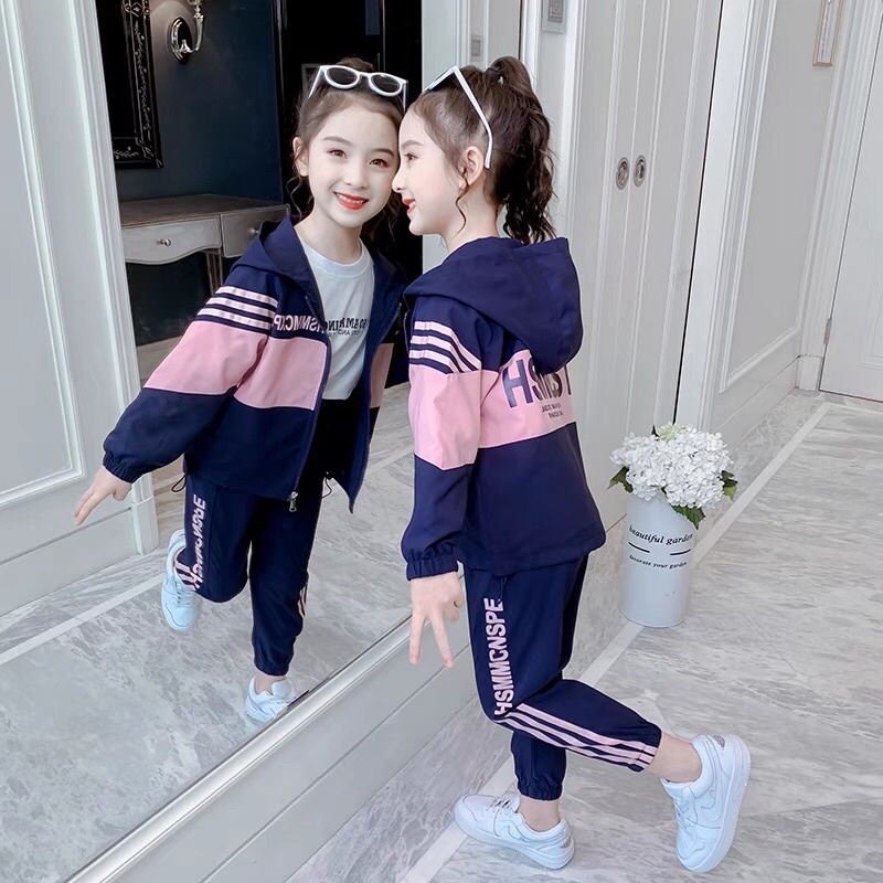 Sẵn tím sz 160) Bộ thể thao bé gái(kèm ảnh thật)