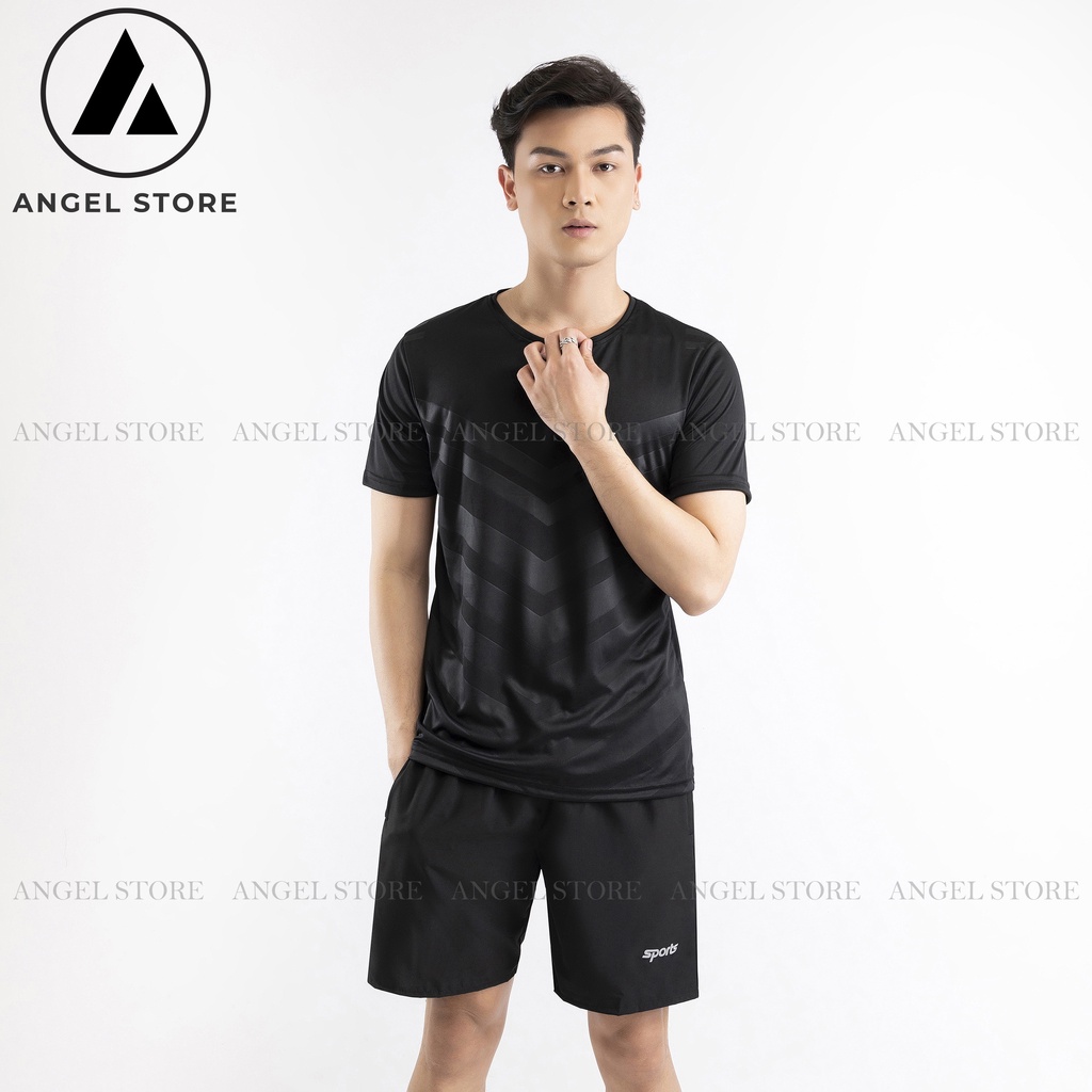 Bộ quần áo thể thao nam ANGEL STORE, sét áo thun quần đùi nam SPORT chất thun lạnh co giãn đa chiều năng động HBSP1