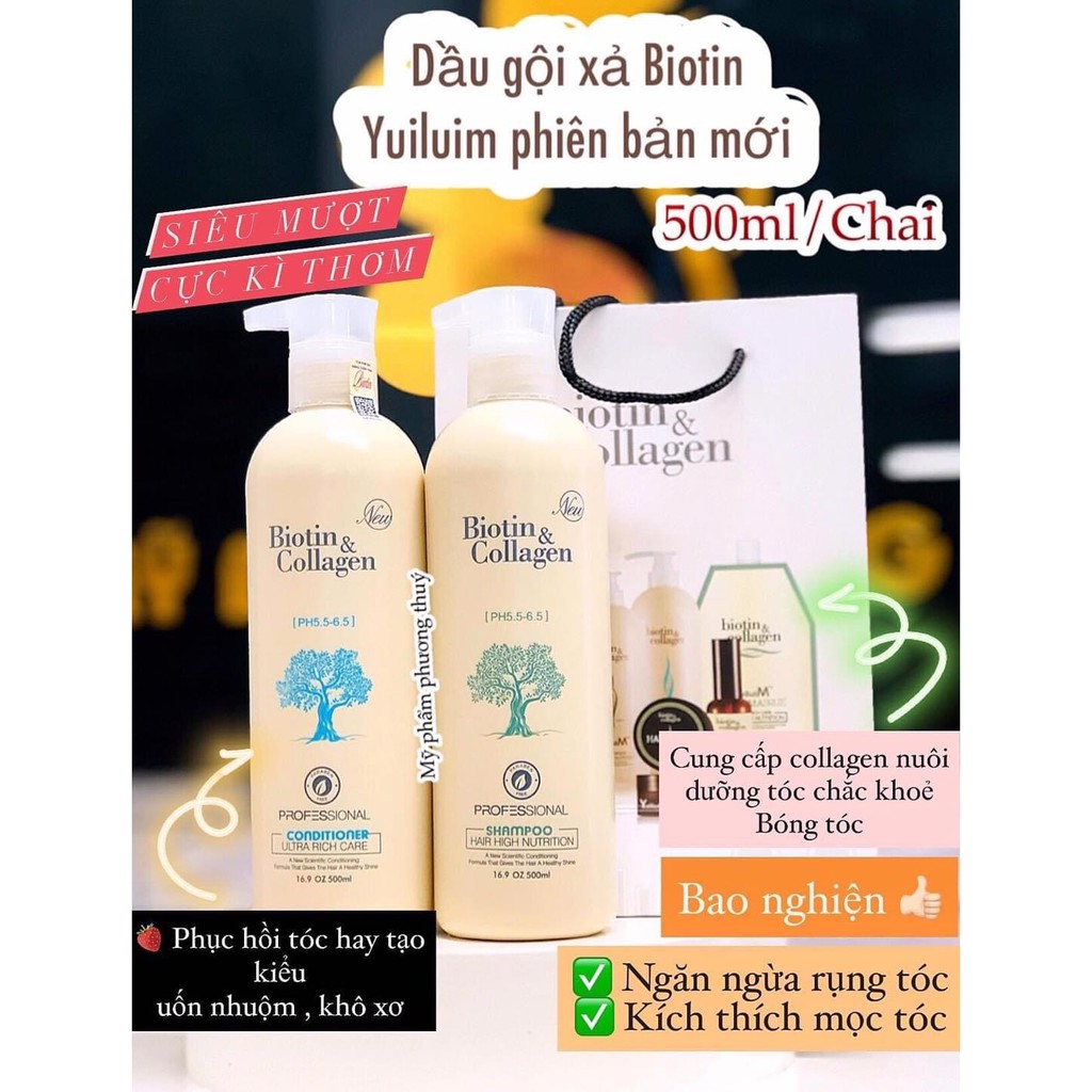 🛑FreeShip🛑Cặp Dầu Gội Xả Biotin Collagen Trắng | Giảm Rụng Tóc,Phục Hồi Tóc Khô Xơ, Hư Tổn ⚜️Hàng Chính Hãng⚜️ | BigBuy360 - bigbuy360.vn