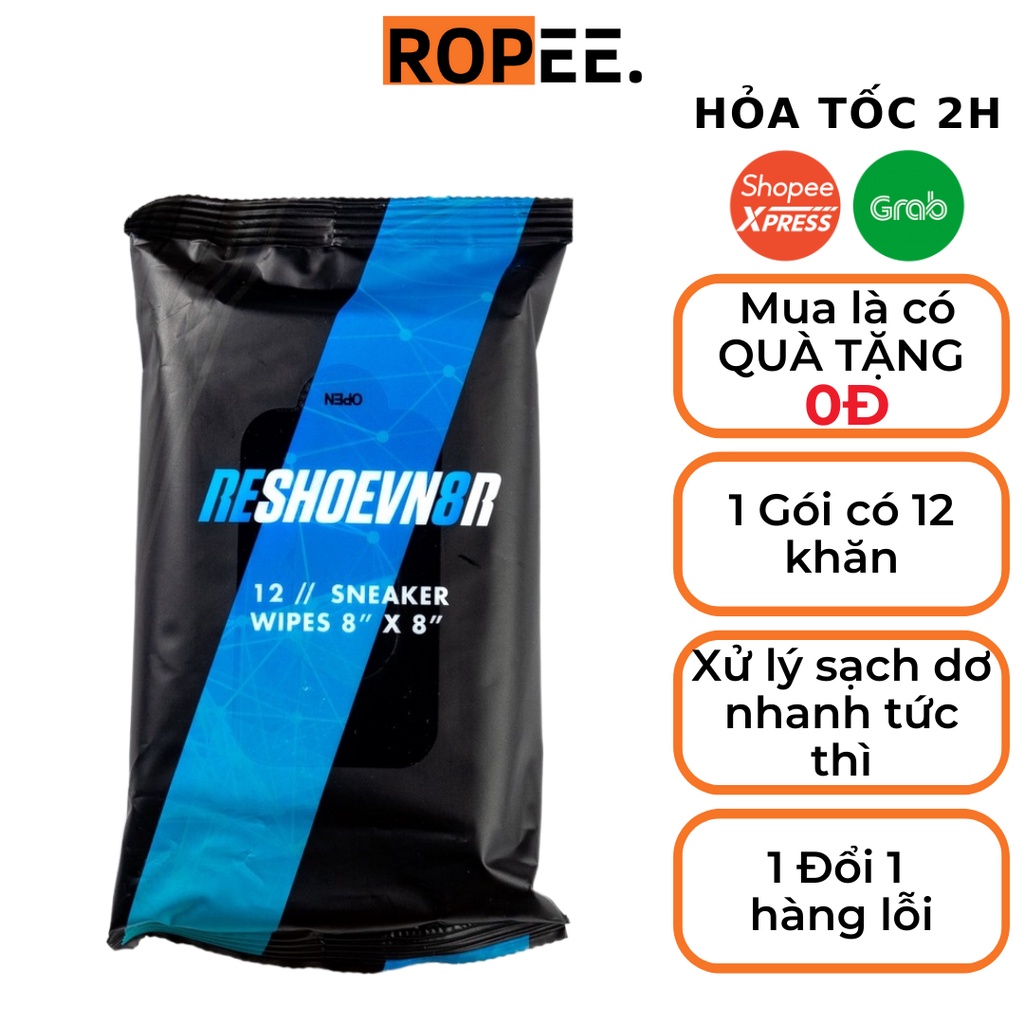 Gói khăn ướt lau giày dơ khẩn cấp Reshoevn8r Advanced Cleaning 12 Wipes lau được trên mọi chất liệu giày