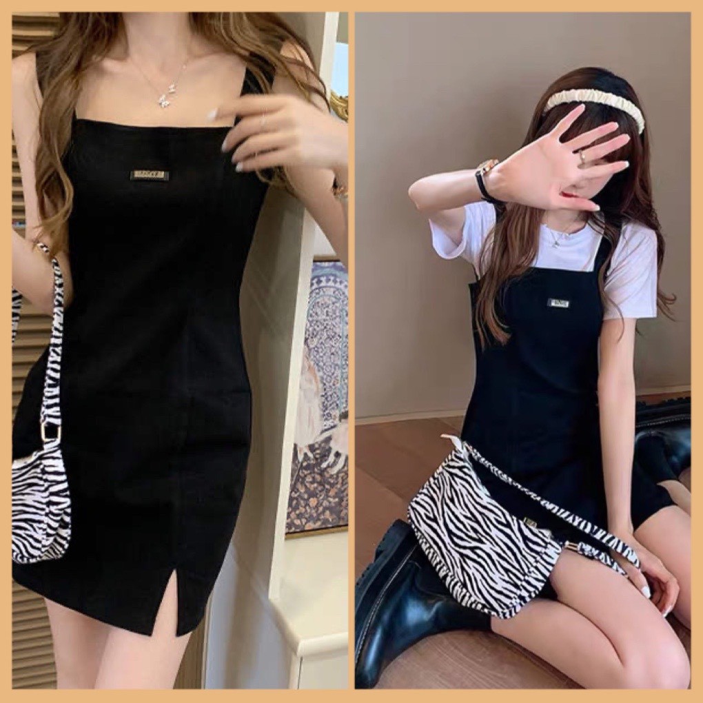 Set đồ bộ áo thun + Đầm boddy 2 dây tag khách tách ra mix rất xinh dễ thương - Thời trang VADA -S500 | BigBuy360 - bigbuy360.vn