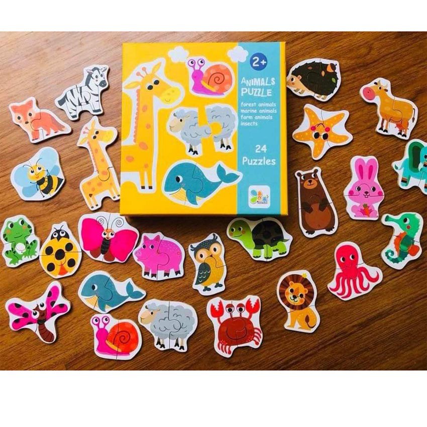 Đồ Chơi Ghép hình PUZZLE 2 mảnh hộp BÌA BẢN TO ĐẸP|