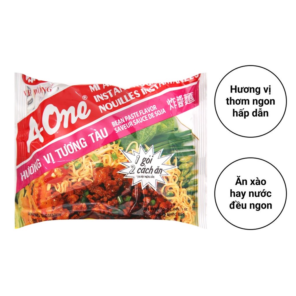 Thùng 30 gói mì trộn tương tàu soya bean paste flavor instant noodles a-one - ảnh sản phẩm 2