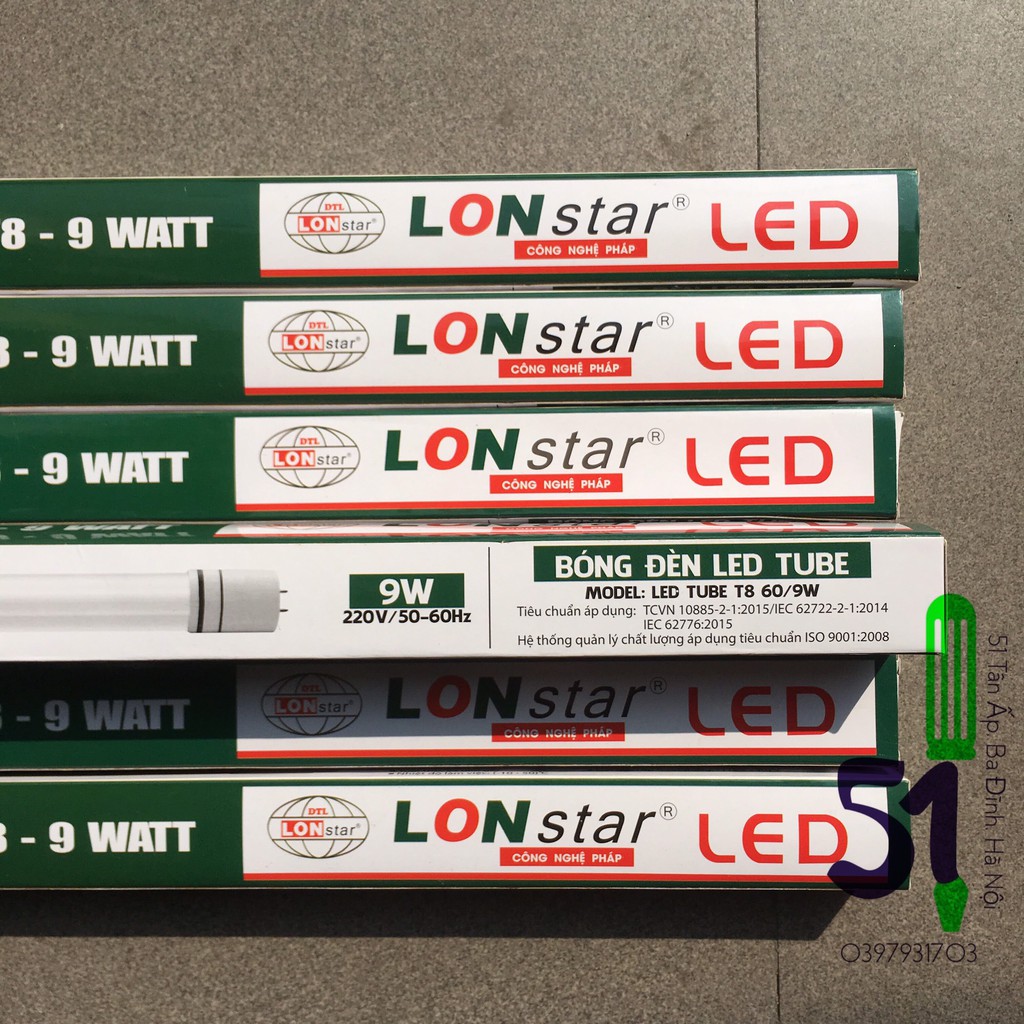 Bóng tuýp led LONstar lưng nhôm 60cm 9W