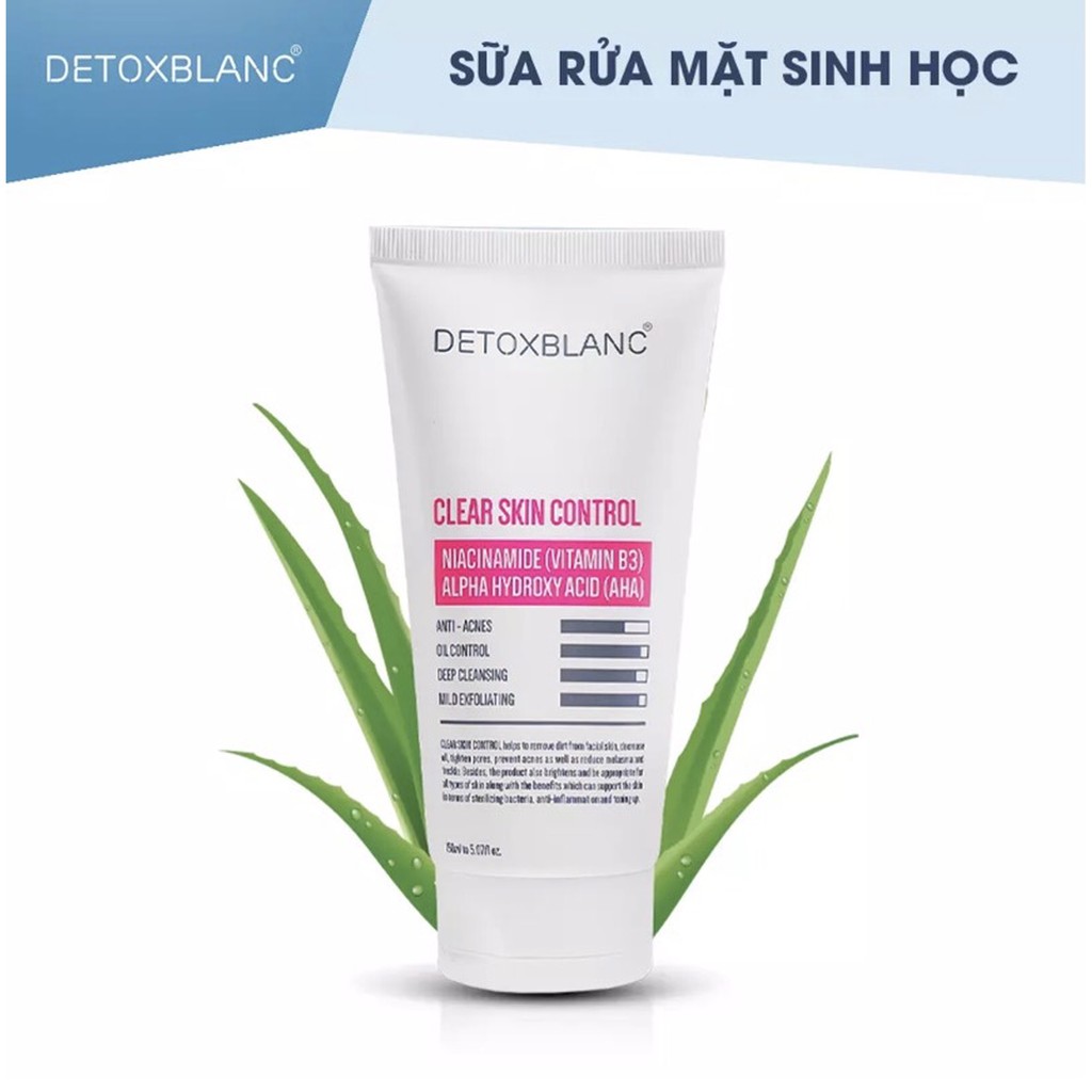 Sữa rửa mặt sinh học Detox BlanC Clear Skin Control (150ml) detox.hcm