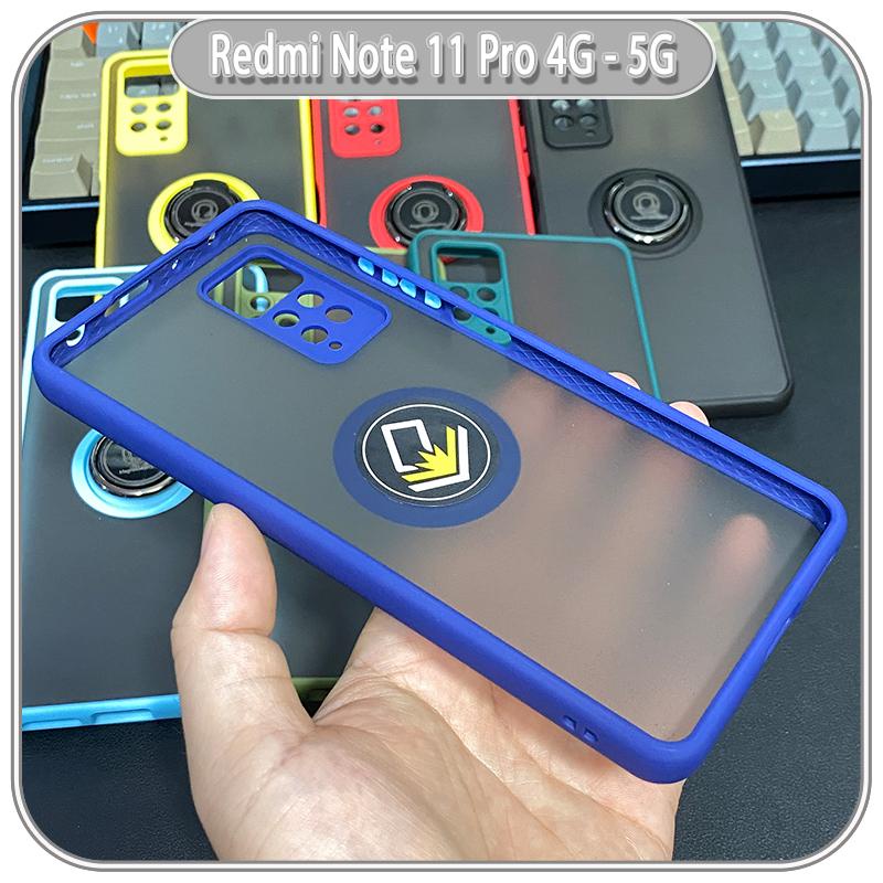 Ốp lưng cho Xiaomi Redmi Note 11 Pro 4G 5G - Note 12 pro 4G nhám iRing che camera viền màu