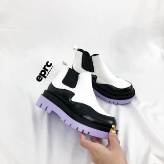 Boots giày da ulzzang đế độn thời trang