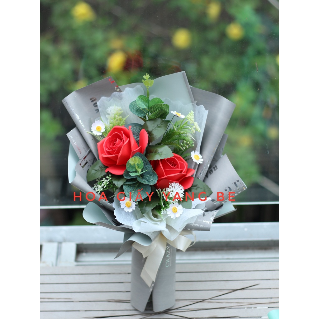 Bó Hoa Giả handmade  Làm Quà Tặng Xinh Xắn
