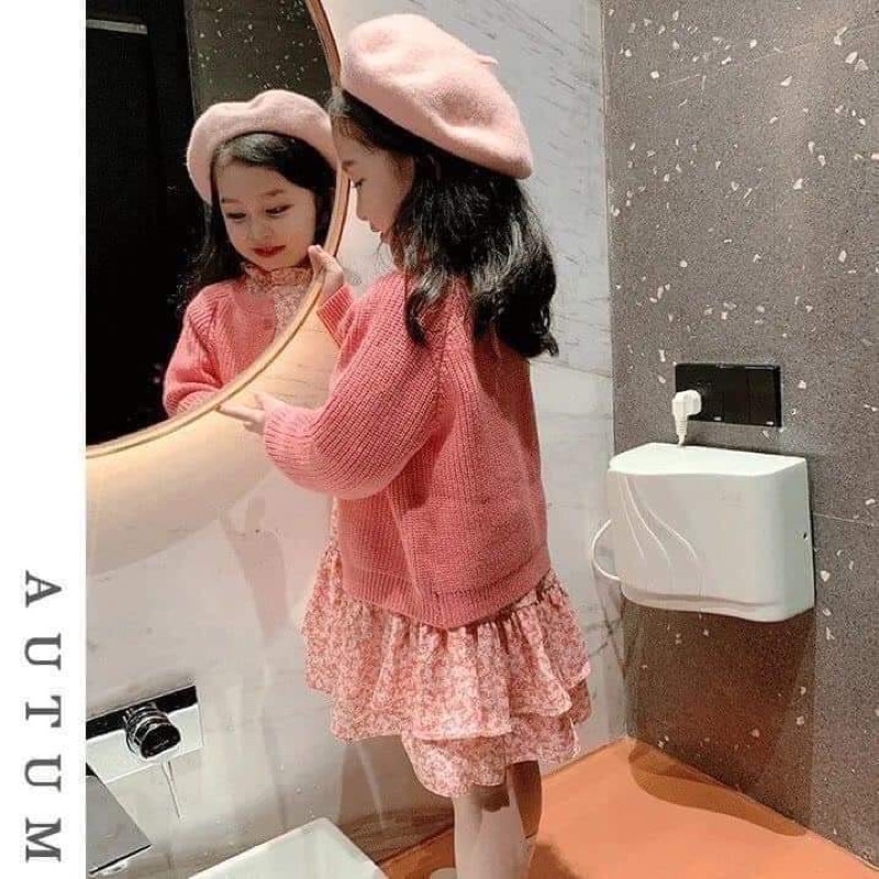 Set áo cardigan + váy