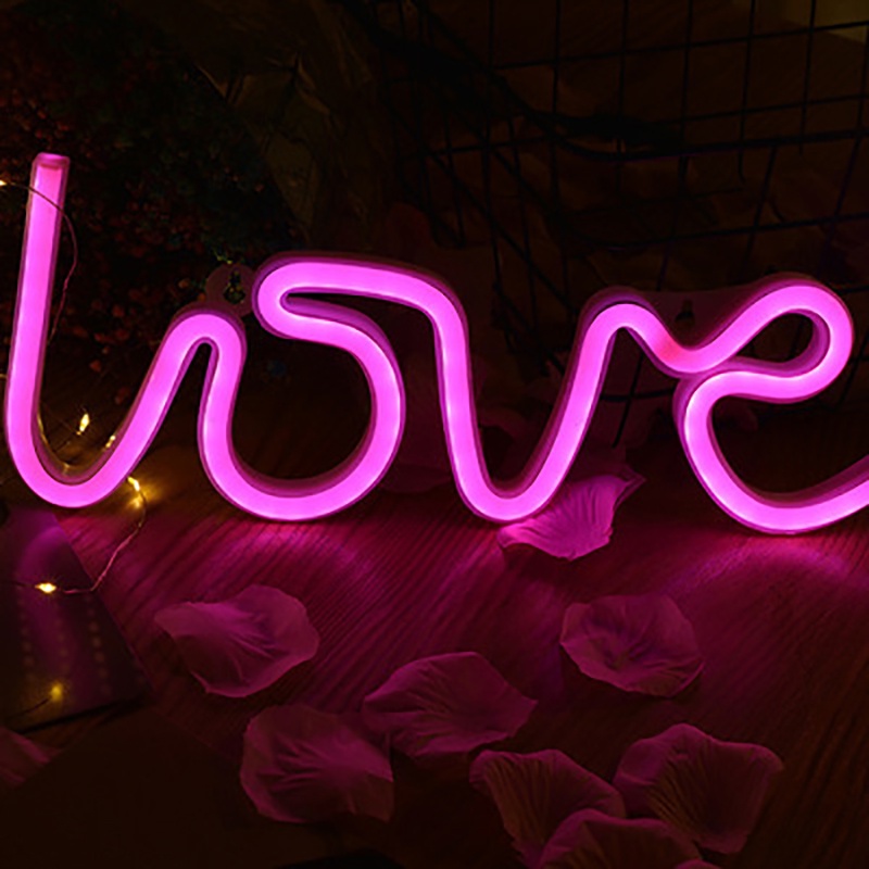 Adore LED Neon Lights Love Shape Night Light Sign Lamp  Double Powered Nightlight Jointflowersnew