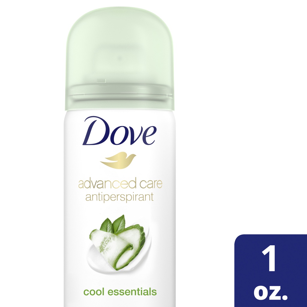 Xịt khử mùi Dove Advanced Care Travel Sized Dry Spray Antiperspirant Deodorant Cool Essentials, 1 Oz