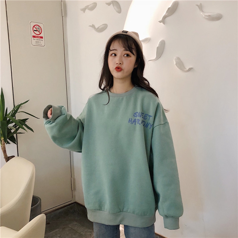 Áo Sweater Cổ Tròn Màu Trơn Thời Trang Mùa Đông Cho Nữ | BigBuy360 - bigbuy360.vn