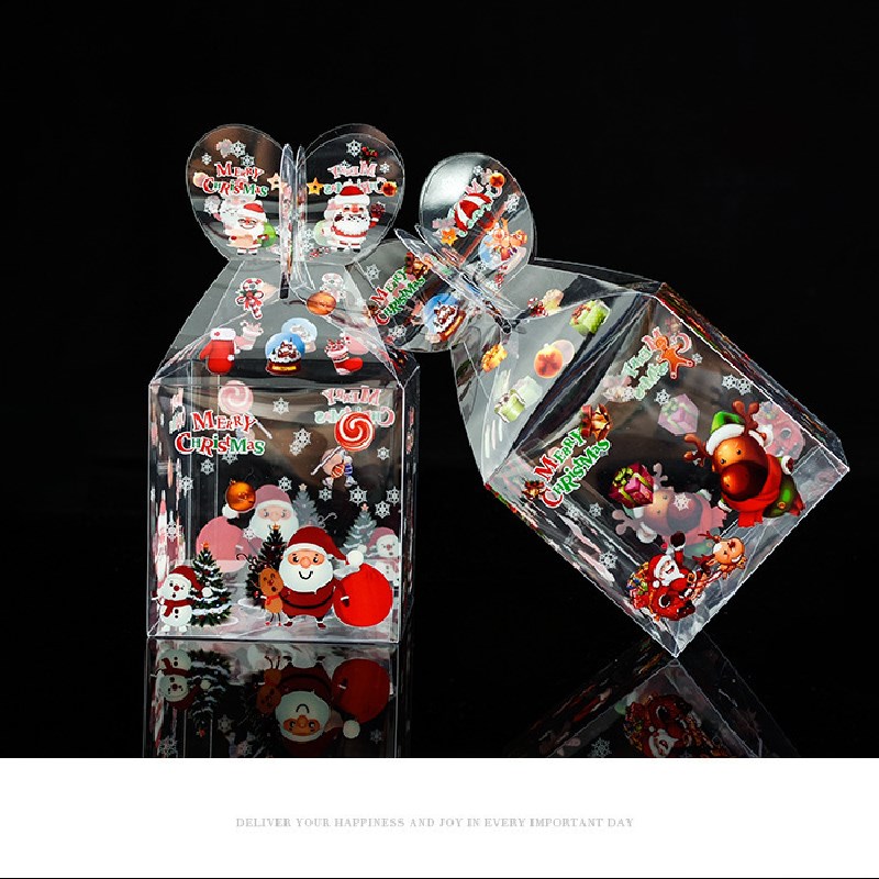 Set 5 hộp quà giáng sinh chất liệu PVC trong suốt sáng tạo