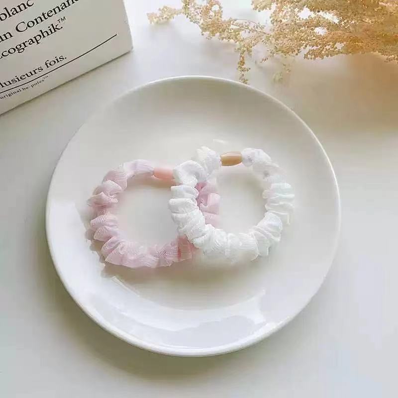 Dây Cột Tóc Cao Su Co Giãn Màu Trơn Phong Cách Hàn Quốc Dễ Thương