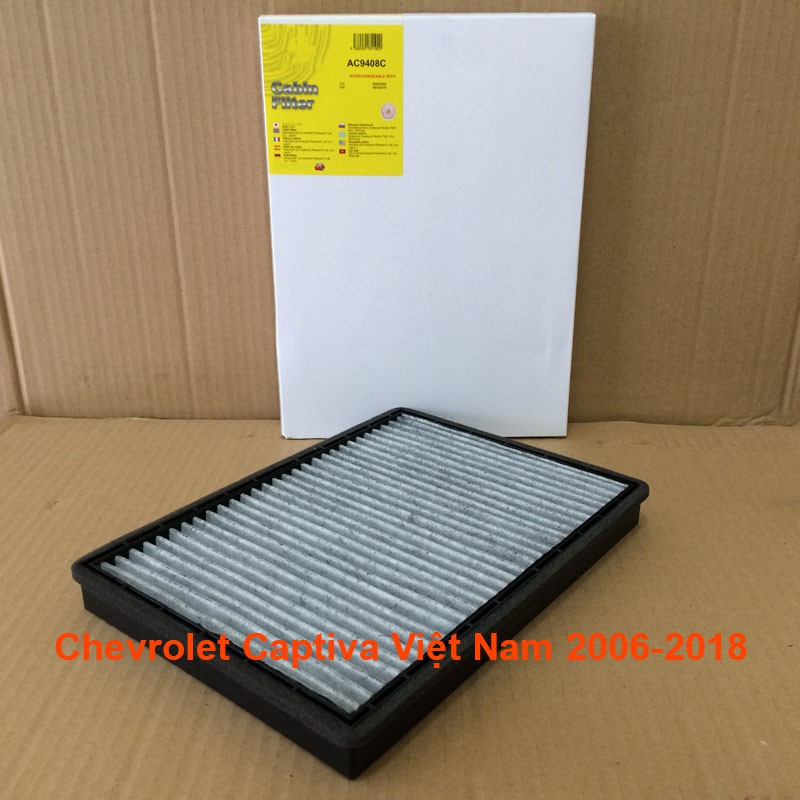 Lọc gió điều hòa than hoạt tính AC9408C dành cho Chevrolet Captiva Việt Nam 2006-2018 mã 96800069 JS Asakashi