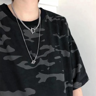 Dây Chuyền Hai Lớp Dáng Ngắn Phong Cách Hip Hop Cá Tính Cho Nam Nữ