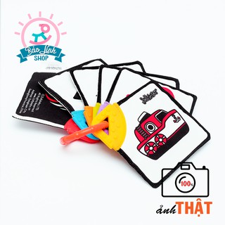 Sách vải gặm nướu - Phát triển Thị giác, Xúc giác, Massager Lợi cho bé nhanh mọc Răng - Đồ chơi cho bé sơ sinh 0-1 tuổi