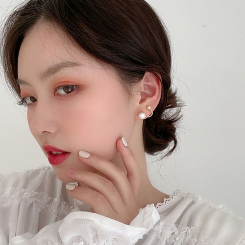 Bông Tai 925 Đính Ngọc Trai Phong Cách Vintage Cho Nữ / Khuyên tai