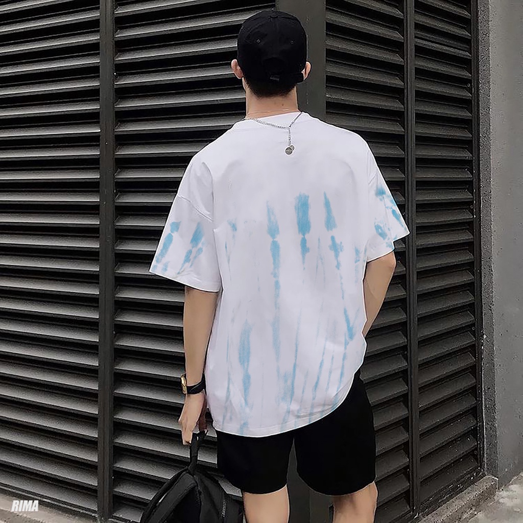 Áo Thun Tay Lở BLUE Phông Rộng Nam Nữ Unisex Cotton Cao Cấp Đẹp Ngắn Freesize Hình Trắng Đen Xanh Navy Họa Tiết RIMA