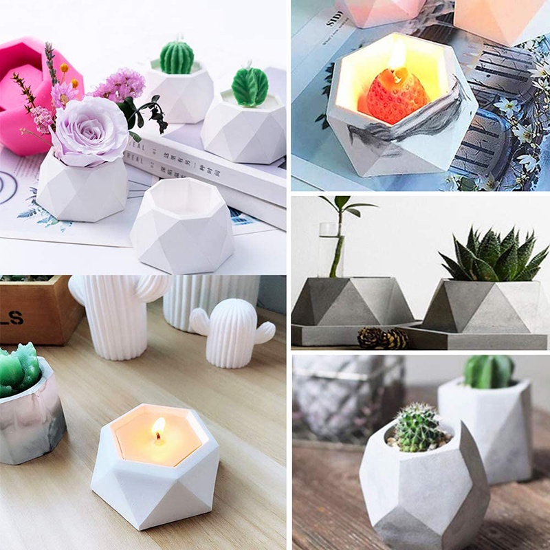 Khuôn silicon dùng làm chậu hoa / xà phòng / nến / đất sét / xi măng 3D tiện lợi đa năng