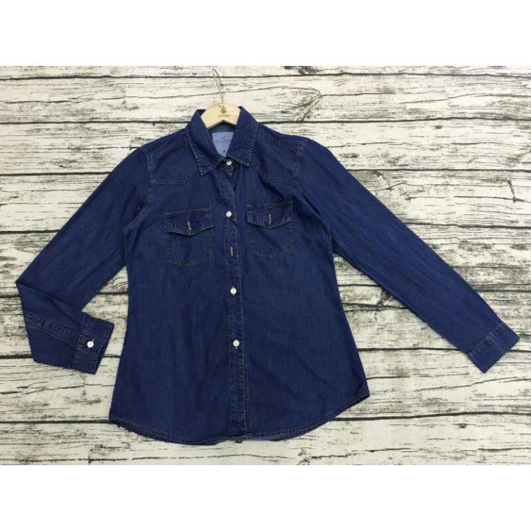 (5 size, big size) Áo sơ mi jean nữ tay dài Hollister Đẹp