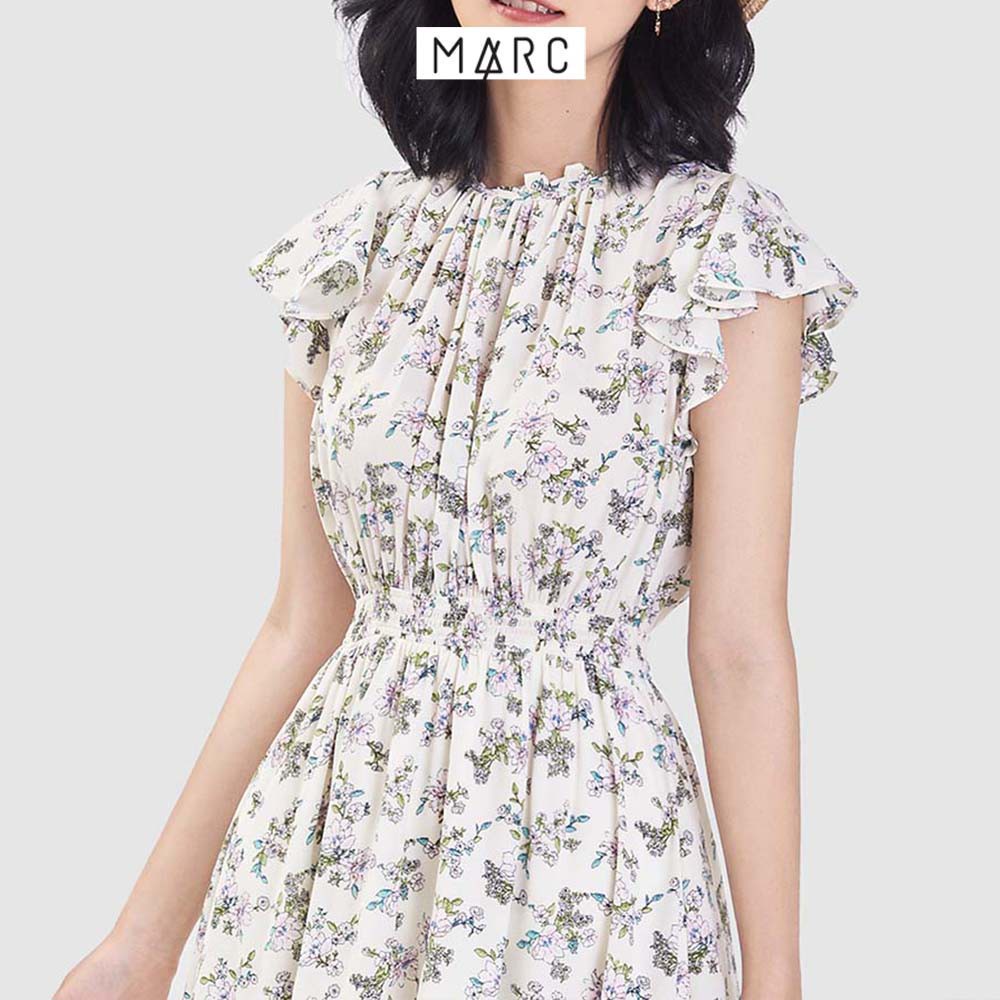 Đầm nữ MARC FASHION tay bèo smocking eo họa tiết hoa | BigBuy360 - bigbuy360.vn