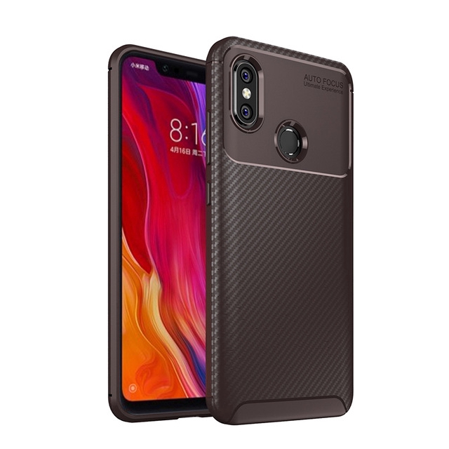 Xiaomi Mi 8 Pro SE Hybrid Slim Soft Carbon Fiber TPU Texture Protect Case Cover