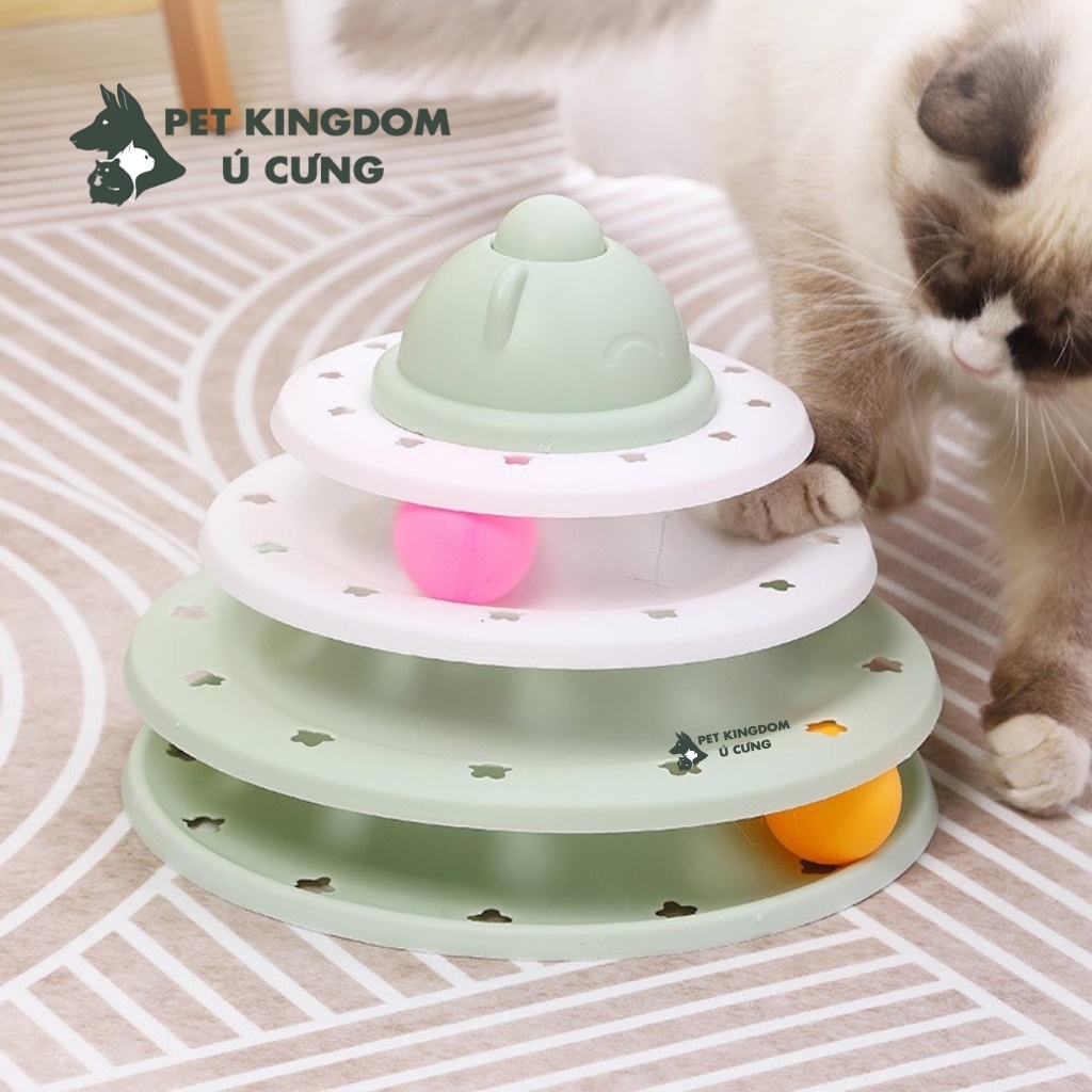 Tháp Bóng Đầu Mèo 3 Tầng - Đồ Chơi Cho Chó Mèo