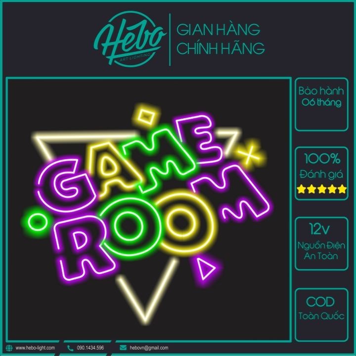 Đèn Led Neon Sign Game Room Trang Trí Phòng Game | HEBO Art Lighting