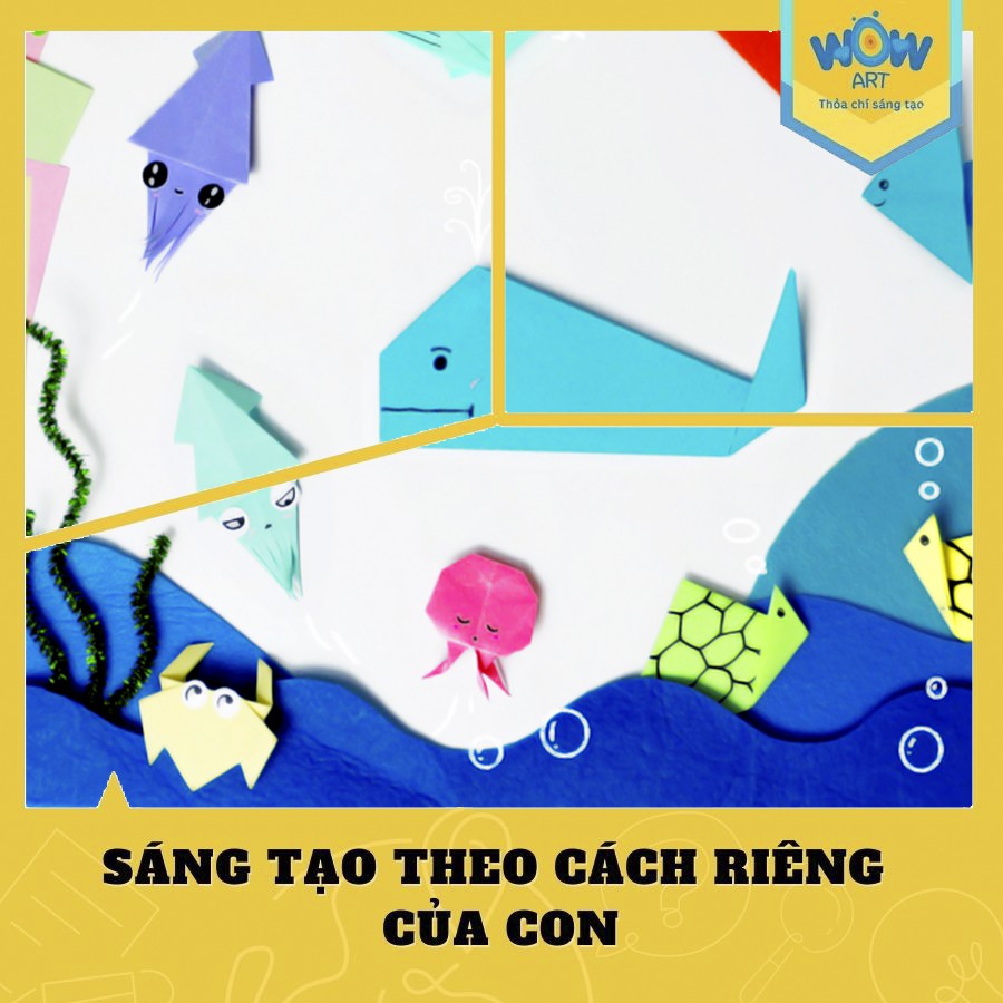 Mô hình bể cá mini bằng giấy tự làm Wow Art Kit số 9, dành cho bé 7+, rèn luyện tư duy sáng tạo