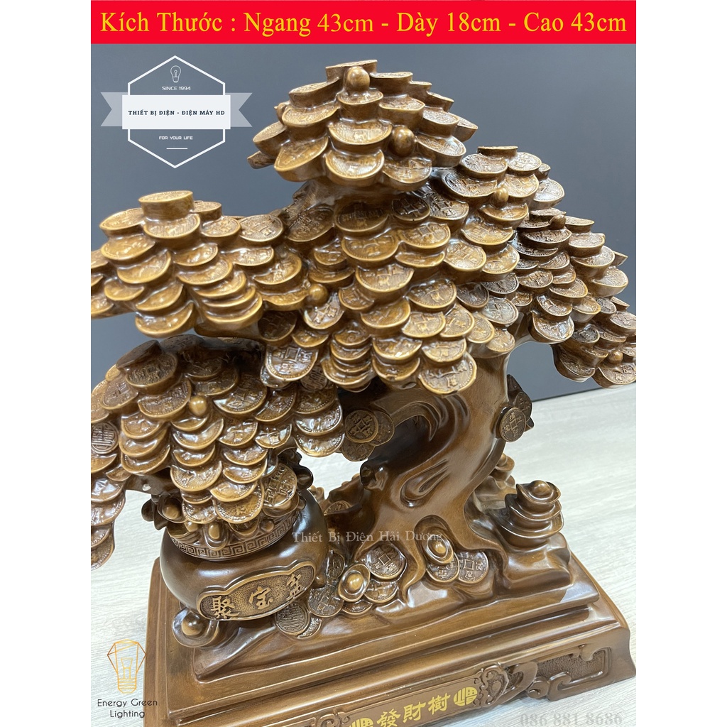 Cây Tài Lộc Thân Màu Gỗ - Size To - Món Quà Của Sự Sung Túc - Mang Lại Sự May Mắn - Phát Lộc , Phát Tài -Cao 43cm