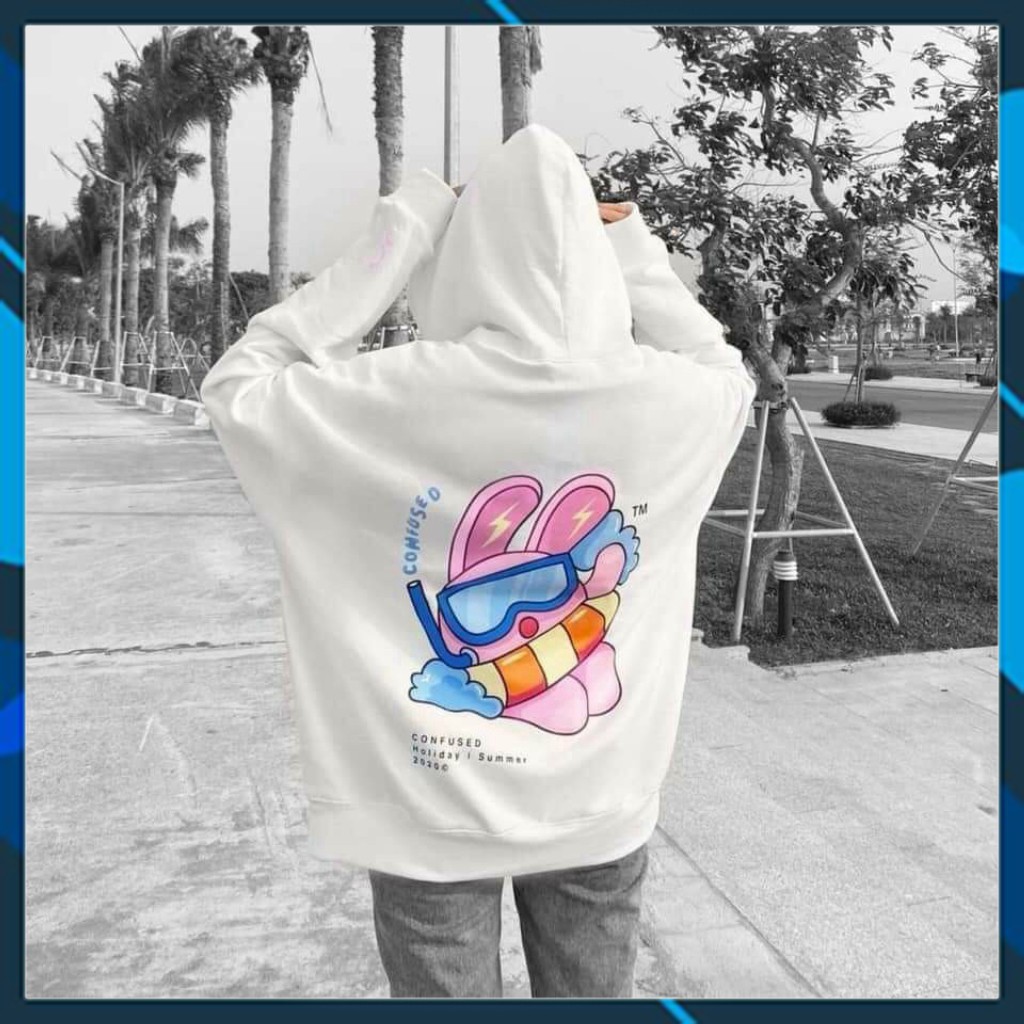 👫𝗟𝗼𝗮̣𝗶 𝗱𝗮̀𝘆🌿 áO Khoác Nỉ Hoodie dây kéo in Thỏ đeo kính Nam Nữ Hooide Mới | BigBuy360 - bigbuy360.vn