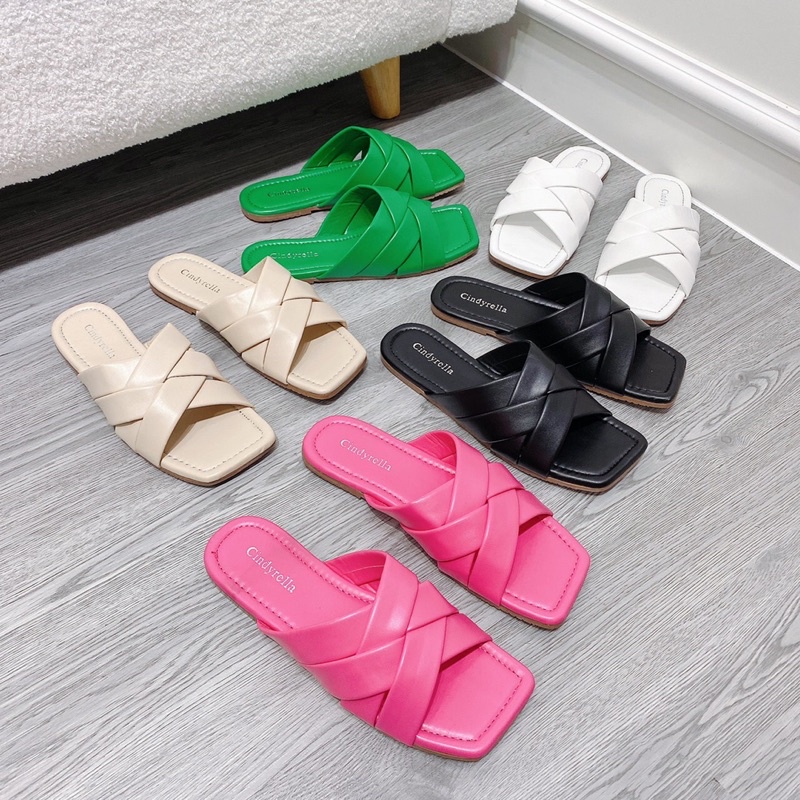 Dép nữ bản chéo full màu siêu xinh chất da mềm cao cấp êm chân - Chị Chảnh Store