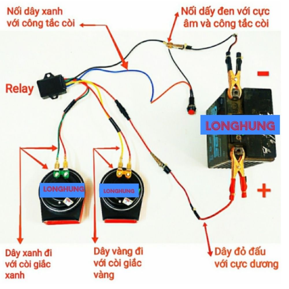 Còi Ngân 8 Tiếng Âm Thanh Cực Chất Cho Ô tô, xe Máy, Còi Ngân JACC- CNJ