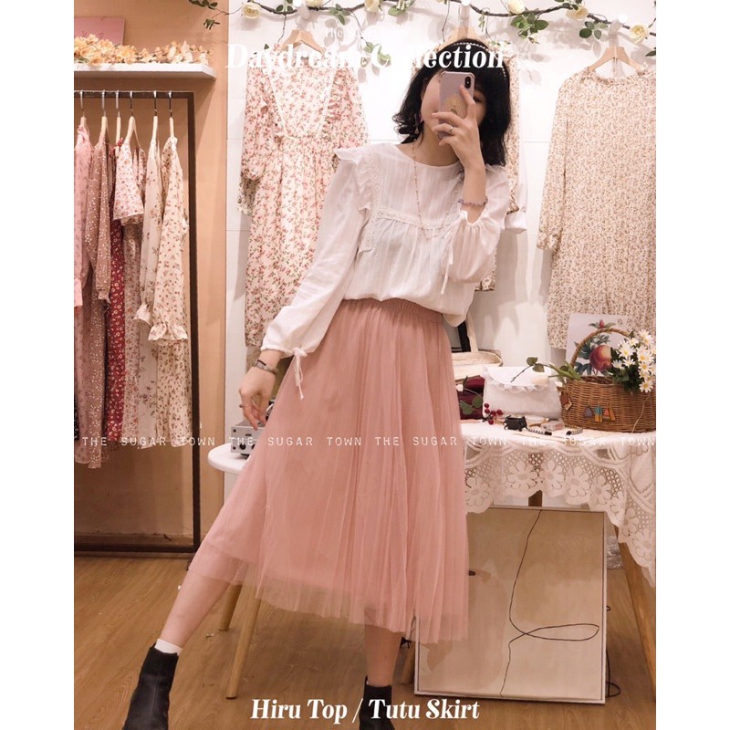 Áo tay bồng Hiru Top chất thô cotton by Sugar Town