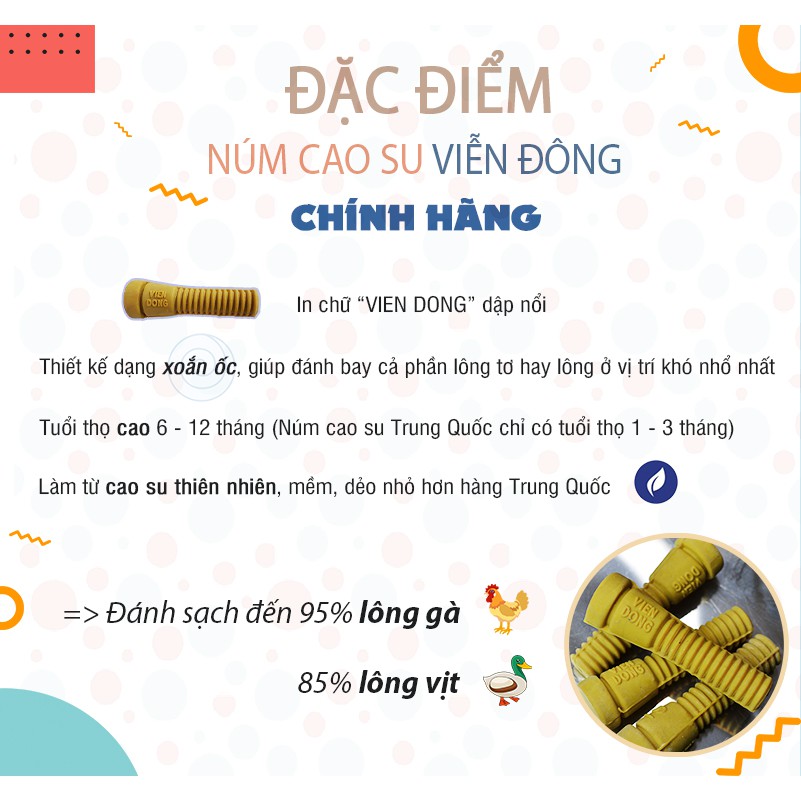 Núm cao su, mút cao su máy vặt lông gà máy vặt lông vịt Viễn Đông, chất liệu cao su thiên nhiên đàn hồi