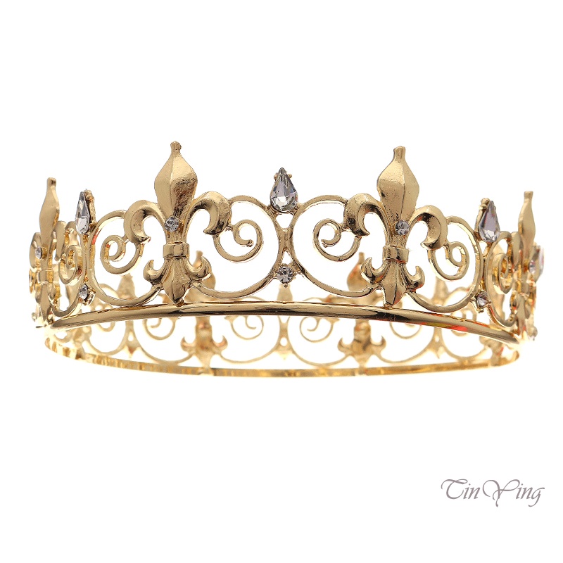 GETNOIVAS Vương miện cài tóc bằng hợp kim đính đá thiết kế sang trọng quý phái