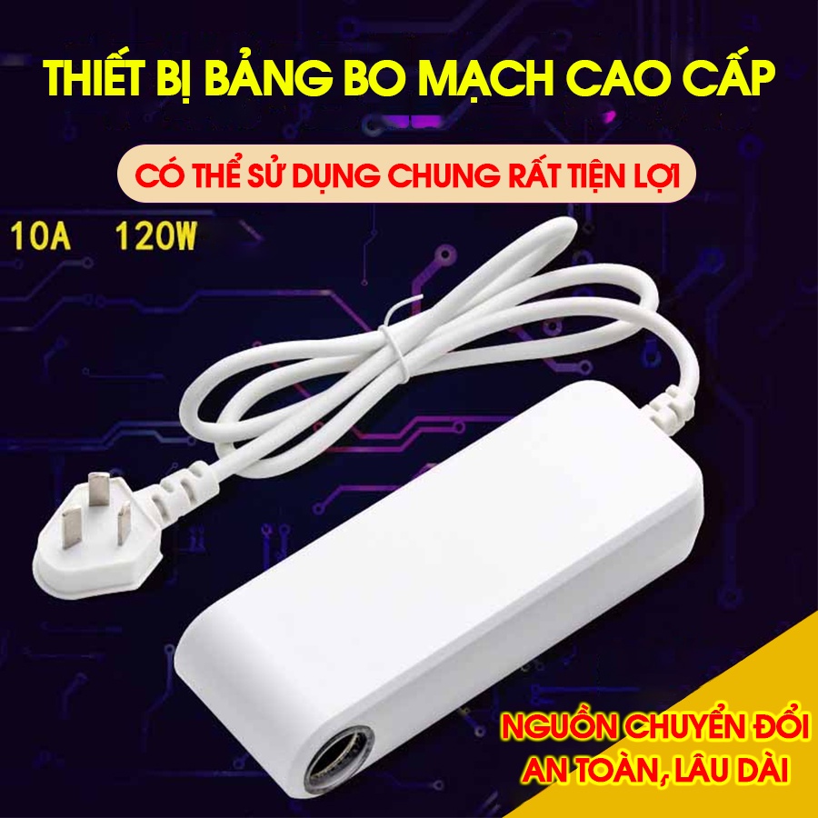 Bộ chuyển đổi điện xoay chiều AC 220V sang một chiều DC 12V~10A Chính Hãng Malide đầu ra tẩu ô tô - Sử dụng tiện lợi