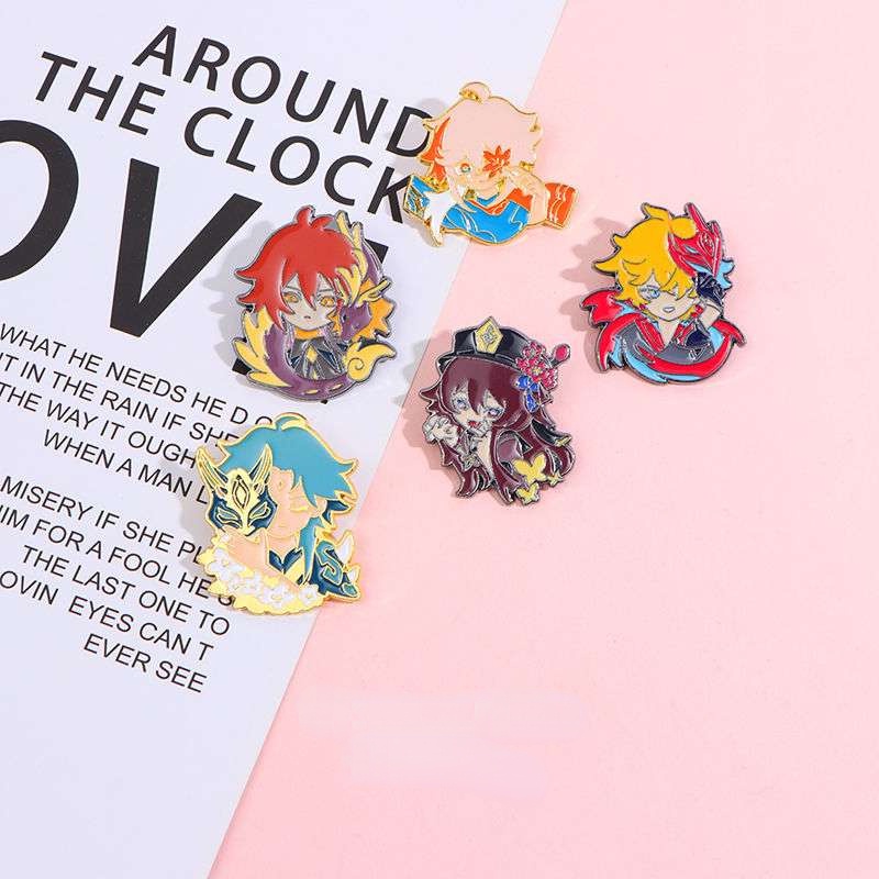 Huy Hiệu Cài Áo Hình Nhân Vật Anime Tartaglia Impact HuTao Kaedehara Kazuha