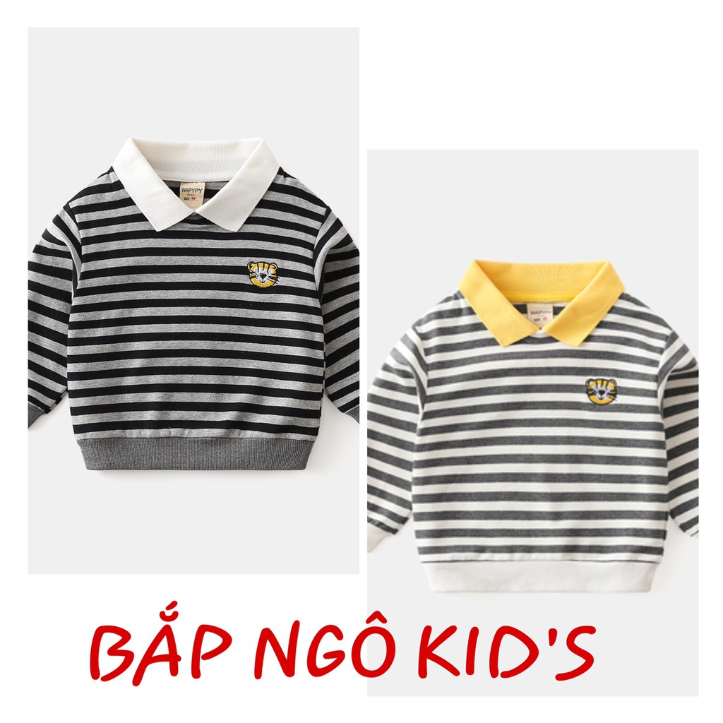 Áo Dài Tay Cho Bé FREE SHIP Áo thun có cổ WELLKIDS