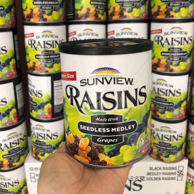 Nho khô 3 màu Sunview Raisins nhập khẩu Mỹ 425g